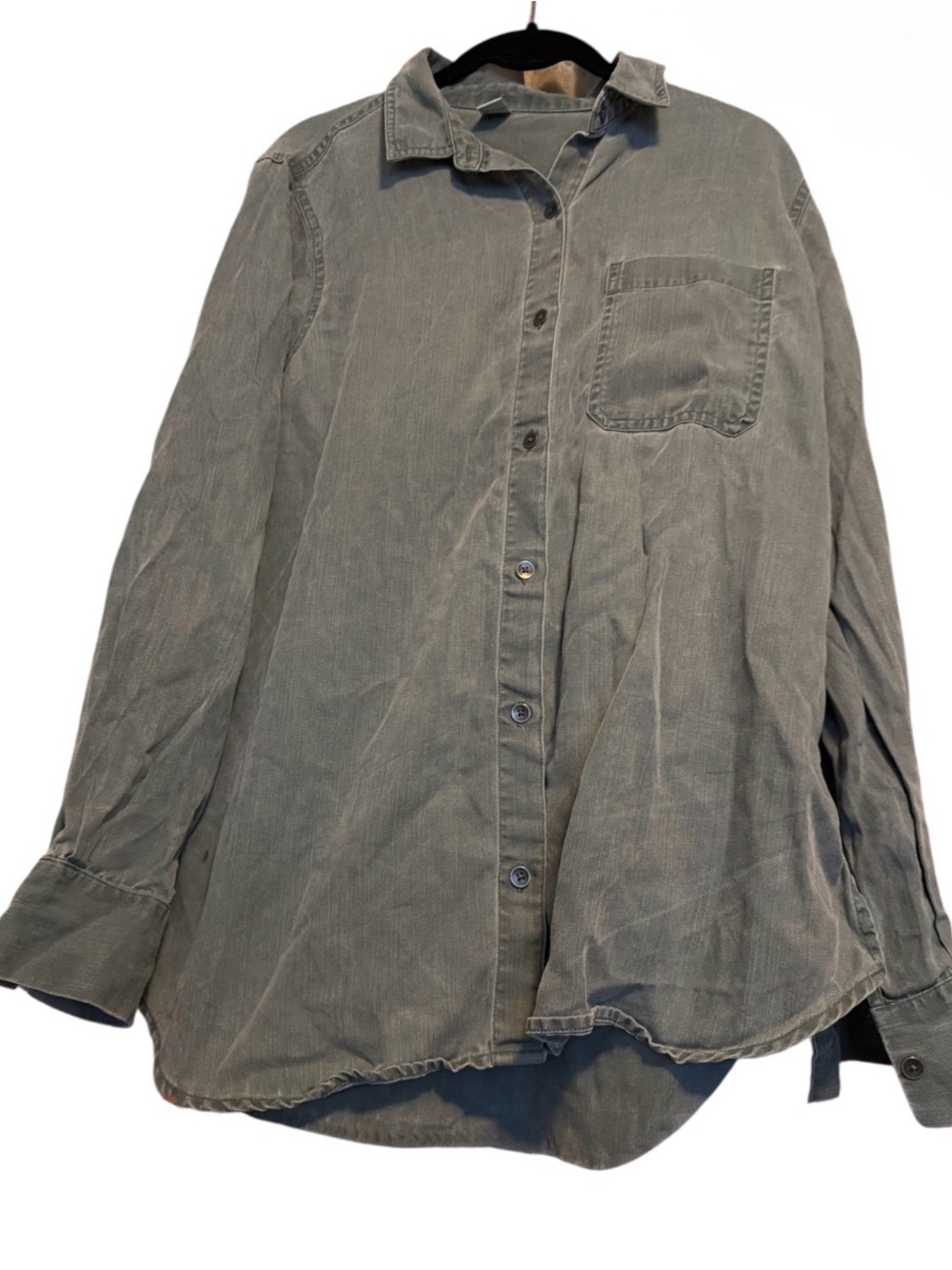 Old Navy Womens Faded Olive Green Button-Down Shirt size M